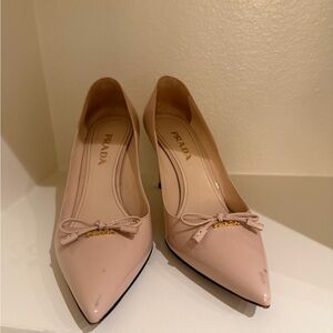 Prada Women's Blush Patent Leather Heels